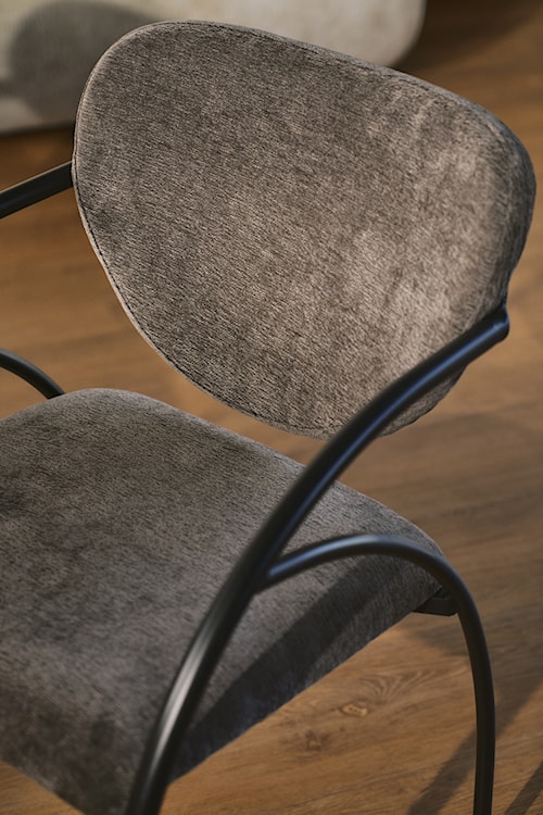 Krzesło tapicerowane Novaric grafitowy szenil  - zdjęcie 9