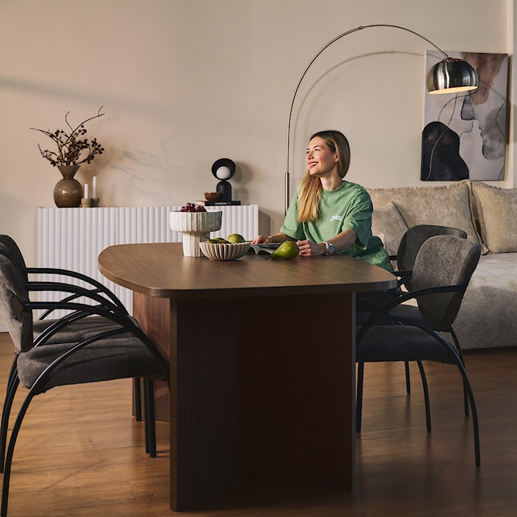 Krzesło tapicerowane Novaric grafitowy szenil  - zdjęcie 5