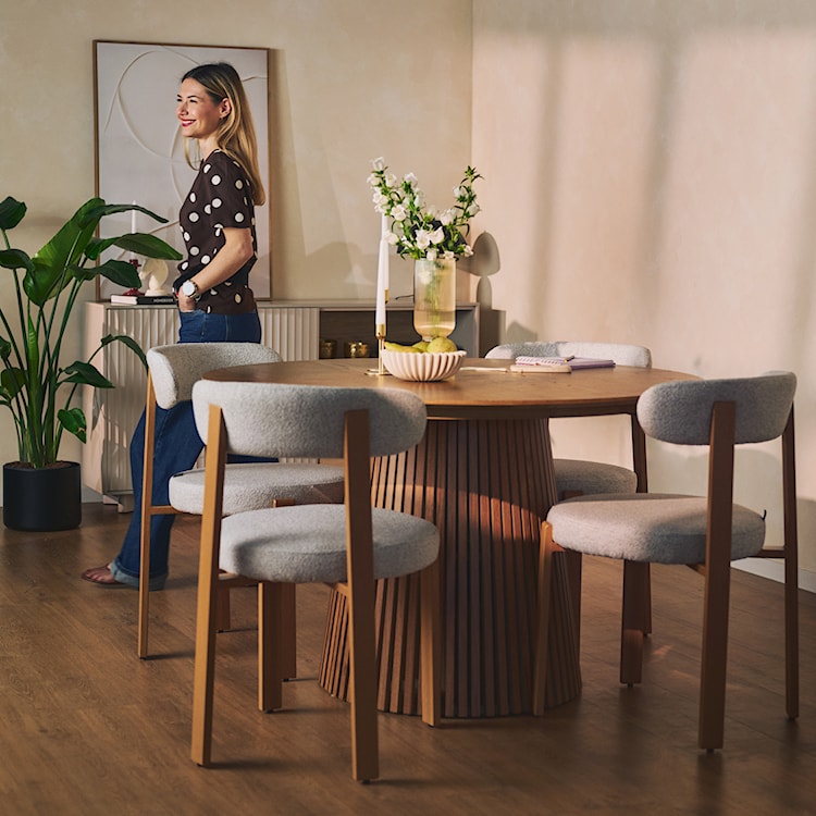 Stół rozkładany Formisty 120-200x120 cm lamele dąb naturalny  - zdjęcie 9