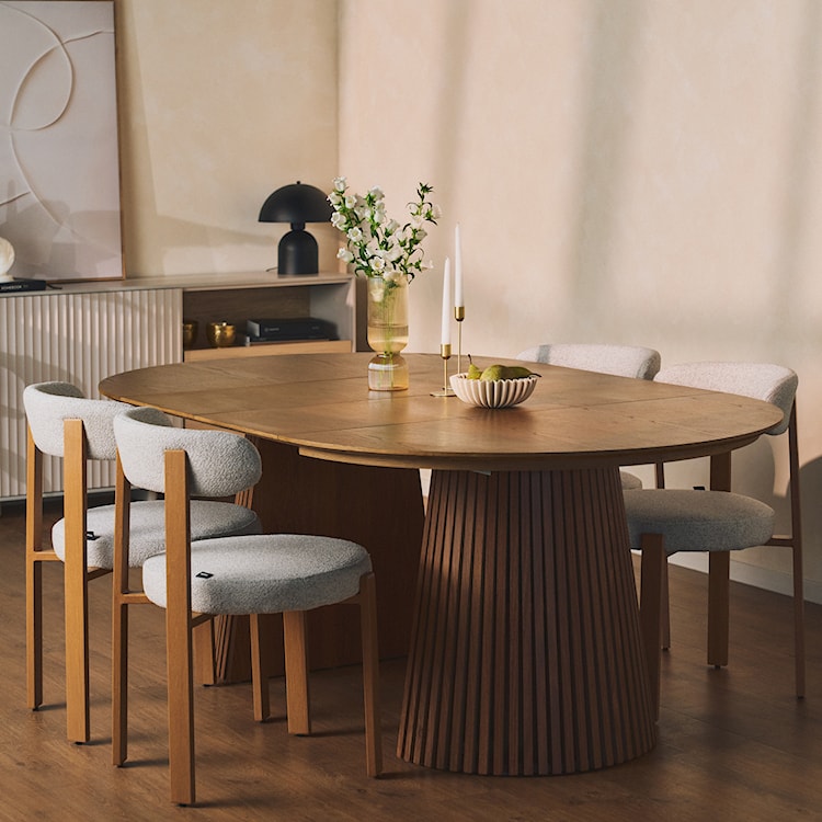 Stół rozkładany Formisty 120-200x120 cm lamele dąb naturalny  - zdjęcie 3