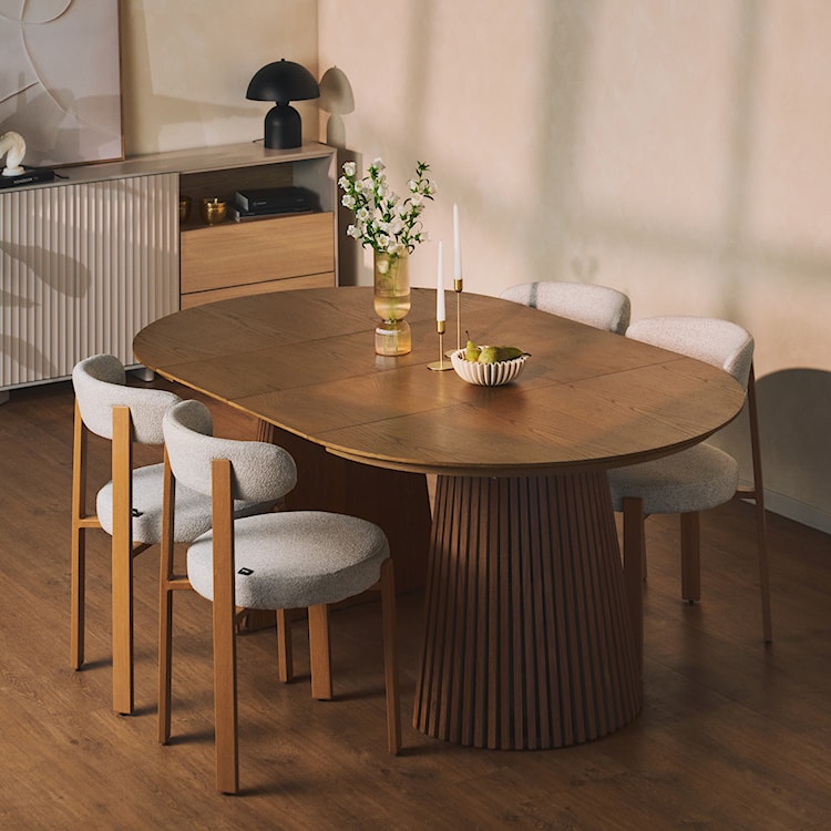 Stół rozkładany Formisty 120-200x120 cm lamele dąb naturalny  - zdjęcie 5