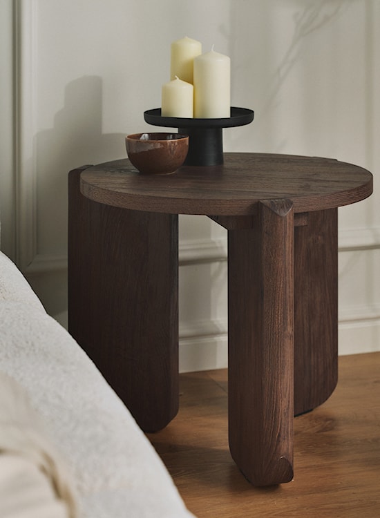 Stolik kawowy okragły Preffines S średnica 50 cm orzech  - zdjęcie 6