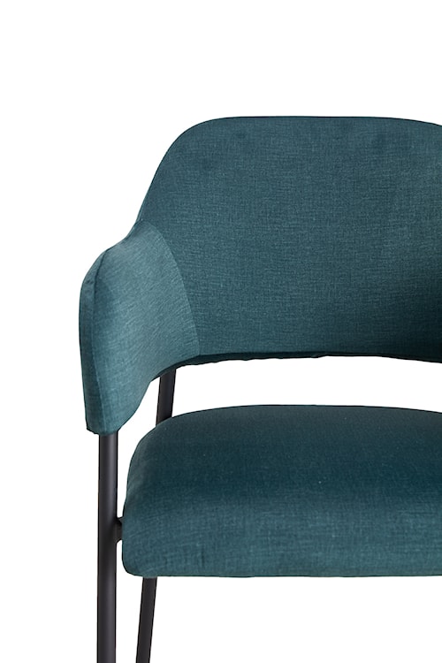 Krzesło tapicerowane z podłokietnikami Azhai ciemnozielone  - zdjęcie 2