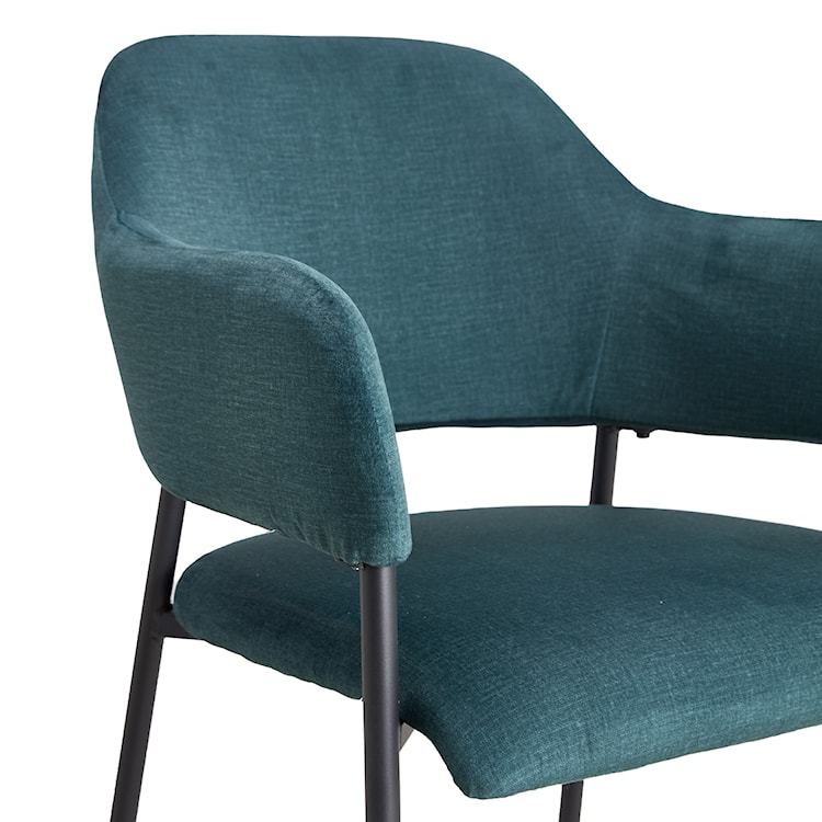 Krzesło tapicerowane z podłokietnikami Azhai ciemnozielone  - zdjęcie 4