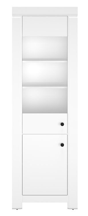 Witryna dwudrzwiowa Murguet 65 cm biała z LED  - zdjęcie 5
