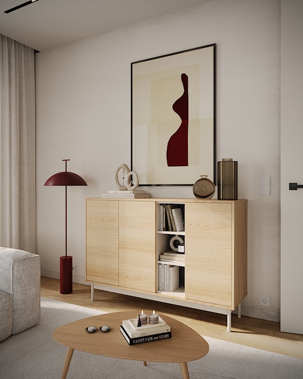 Komoda trzydrzwiowa Layen z trzema wnękami 138 cm dąb lindberg/kaszmir  - zdjęcie 2