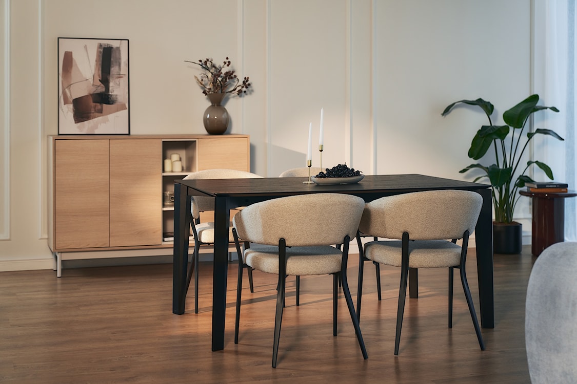 Komoda trzydrzwiowa Layen z trzema wnękami 138 cm dąb lindberg/kaszmir  - zdjęcie 6