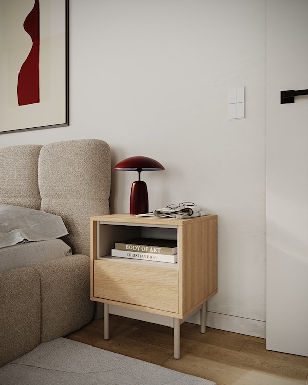 Szafka nocna Layen z szufladą i wnęką 45 cm dąb lindberg/kaszmir  - zdjęcie 2