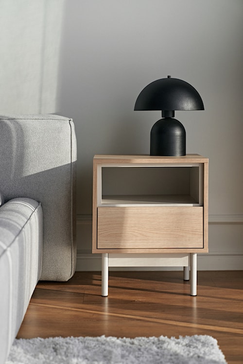 Szafka nocna Layen z szufladą i wnęką 45 cm dąb lindberg/kaszmir  - zdjęcie 4