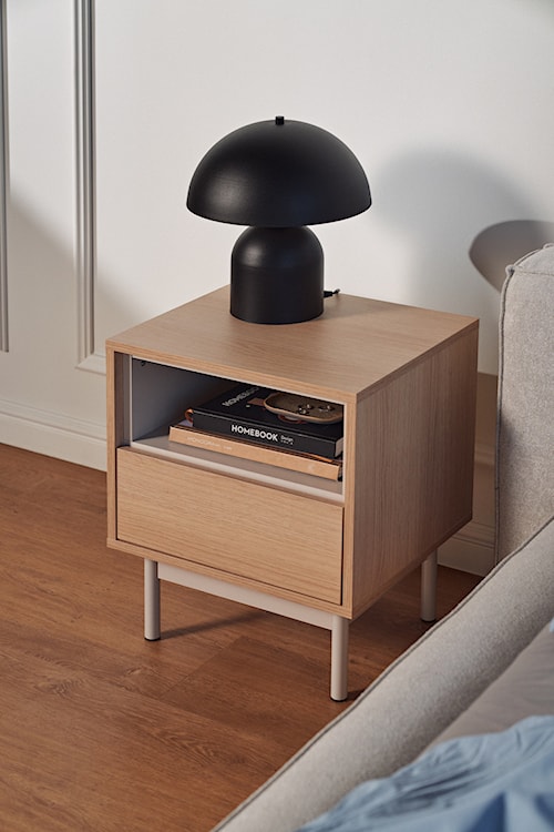 Szafka nocna Layen z szufladą i wnęką 45 cm dąb lindberg/kaszmir  - zdjęcie 2