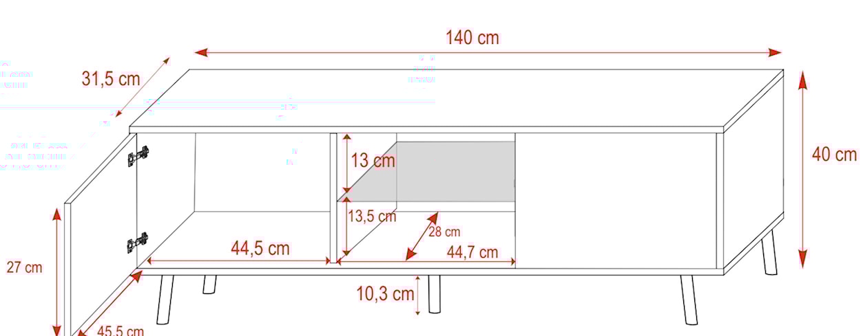 Szafka RTV Lefyr 140 cm Dąb wotan  - zdjęcie 9