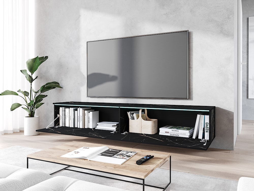 Szafka RTV Kane 180 cm san sebastian z led  - zdjęcie 6