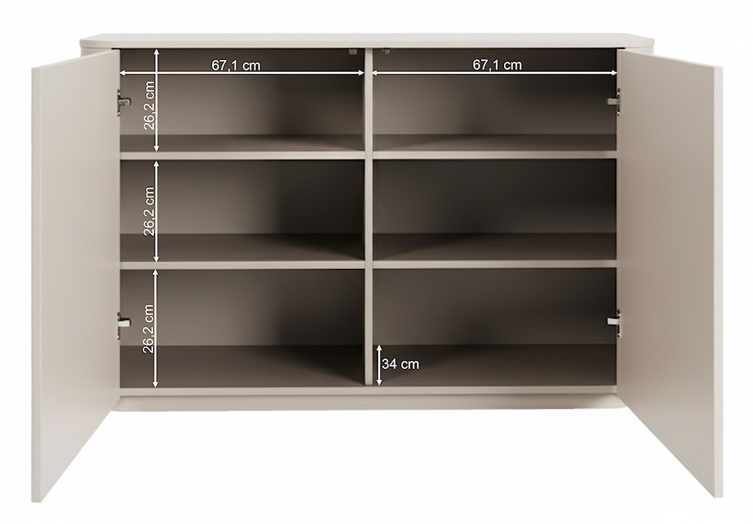 Komoda dwudrzwiowa Luvio 140 cm kaszmir  - zdjęcie 7