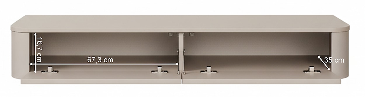 Szafka RTV Luvio Slim wisząca 140 cm kaszmir  - zdjęcie 6