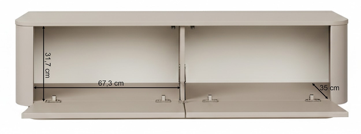 Szafka RTV Luvio wisząco-stojąca 140 cm kaszmir  - zdjęcie 11