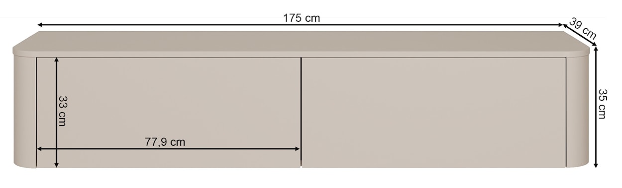 Szafka RTV Luvio wisząco-stojąca 175 cm kaszmir  - zdjęcie 10