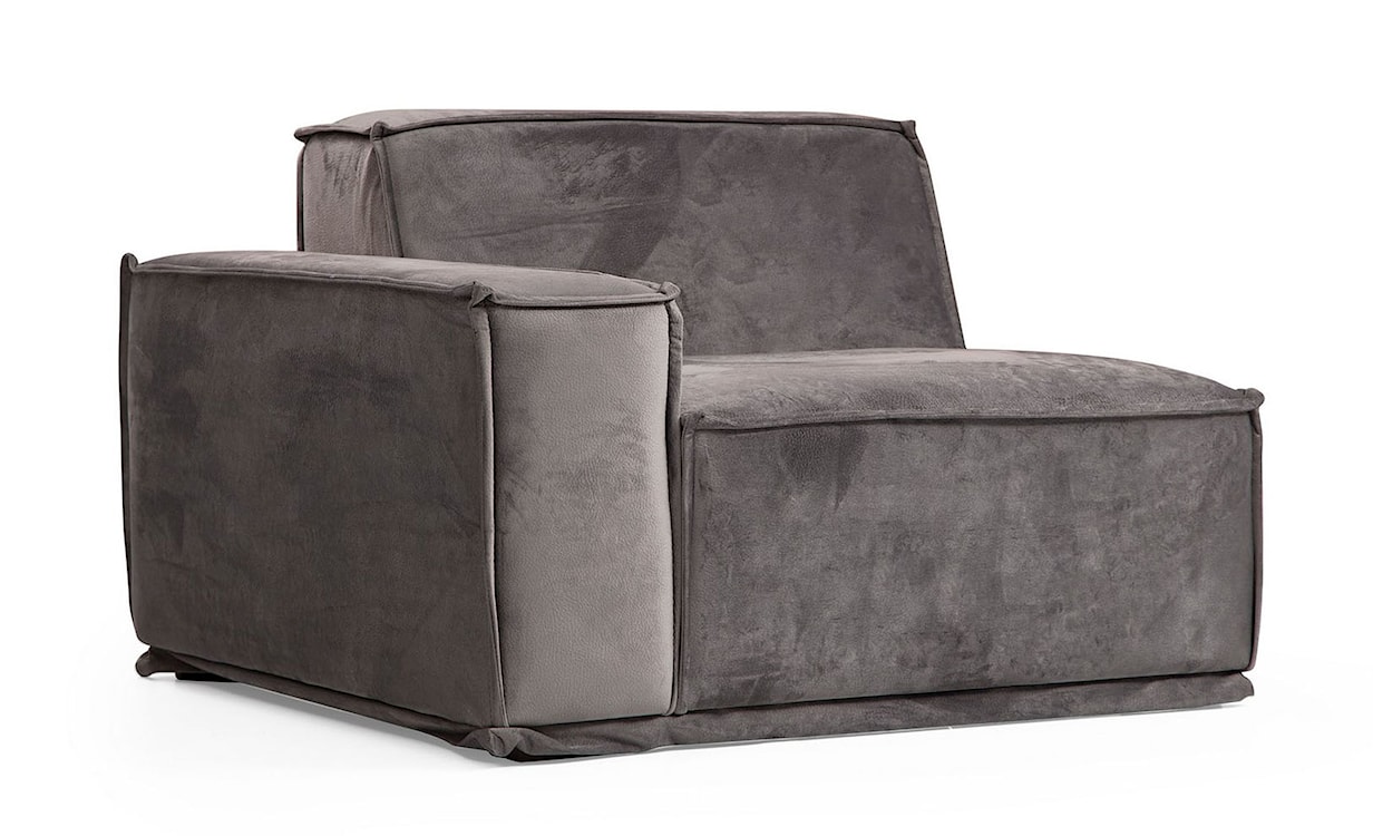 Sofa modułowa Leftsy welur szara  - zdjęcie 4