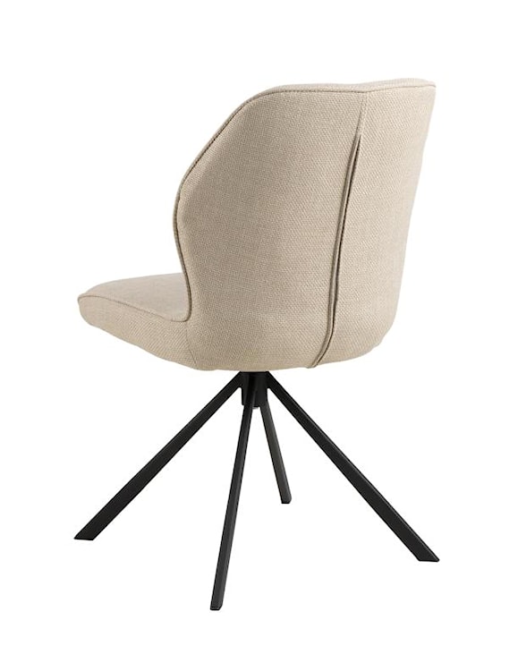 Krzesło tapicerowane Loera obrotowe na metalowych czarnych nóżkach beżowe  - zdjęcie 5