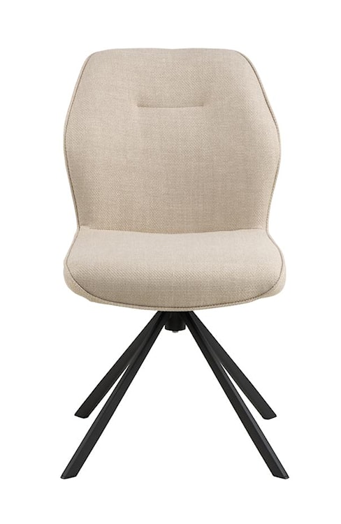 Krzesło tapicerowane Loera obrotowe na metalowych czarnych nóżkach beżowe  - zdjęcie 3