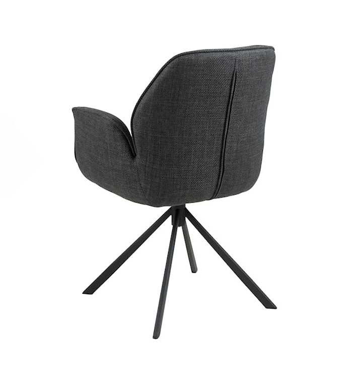 Krzesło tapicerowane z podłokietnikami Loera obrotowe na metalowych czarnych nóżkach ciemnoszare  - zdjęcie 6