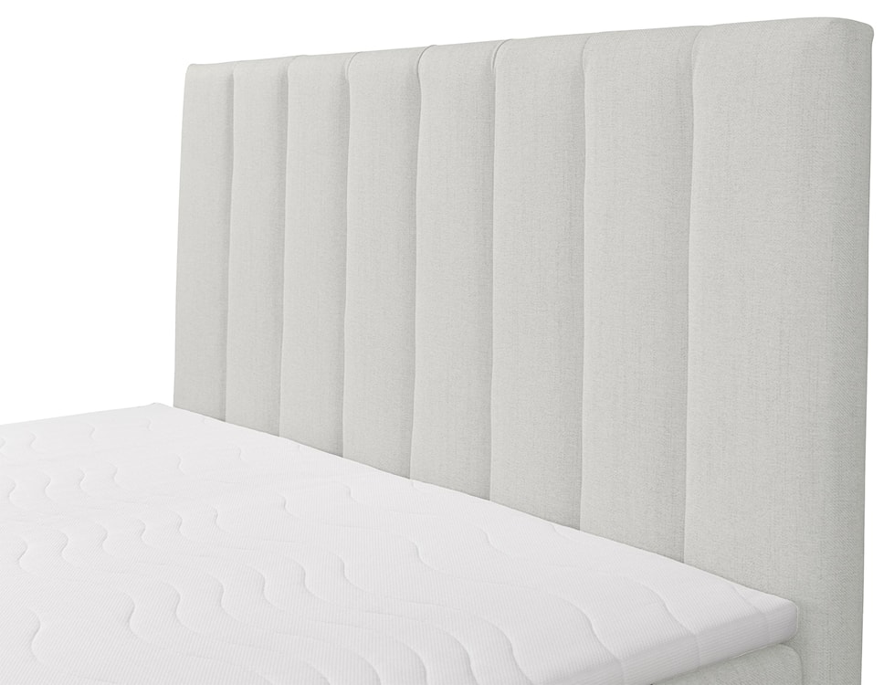 Łóżko kontynentalne 180x200 cm Lorentes z pojemnikiem i topperem kremowe plecionka  - zdjęcie 6