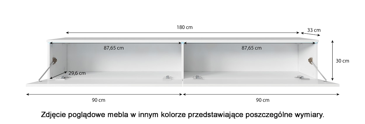 Szafka RTV Kane 180 cm matera/biała jodełka  - zdjęcie 7