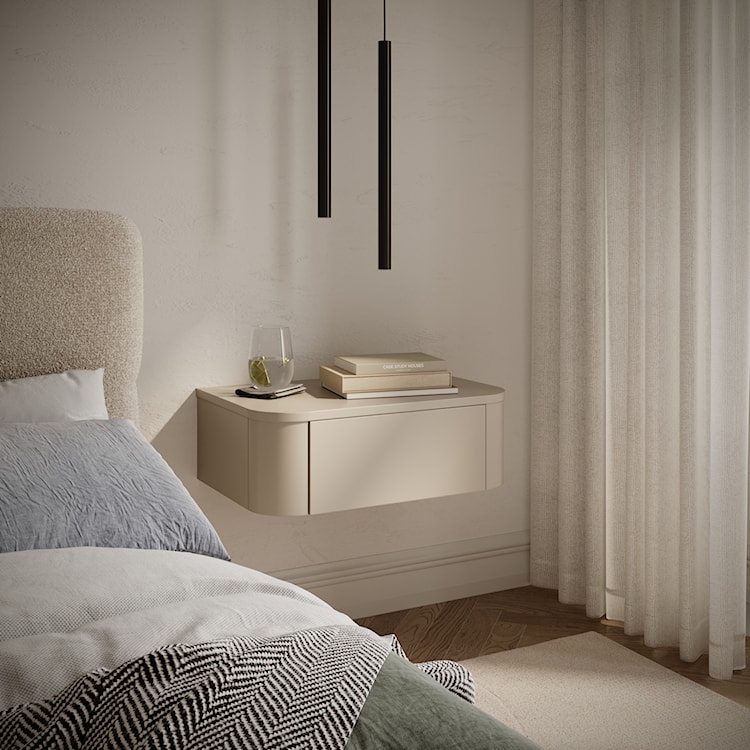 Zestaw dwóch wiszących szafek nocnych Luvio z szufladami 59 cm kaszmir  - zdjęcie 3