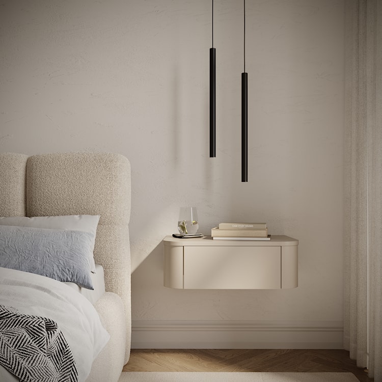 Zestaw dwóch wiszących szafek nocnych Luvio z szufladami 59 cm kaszmir  - zdjęcie 2