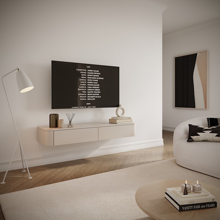 Szafka RTV Luvio Slim wisząca 140 cm kaszmir  - zdjęcie 3