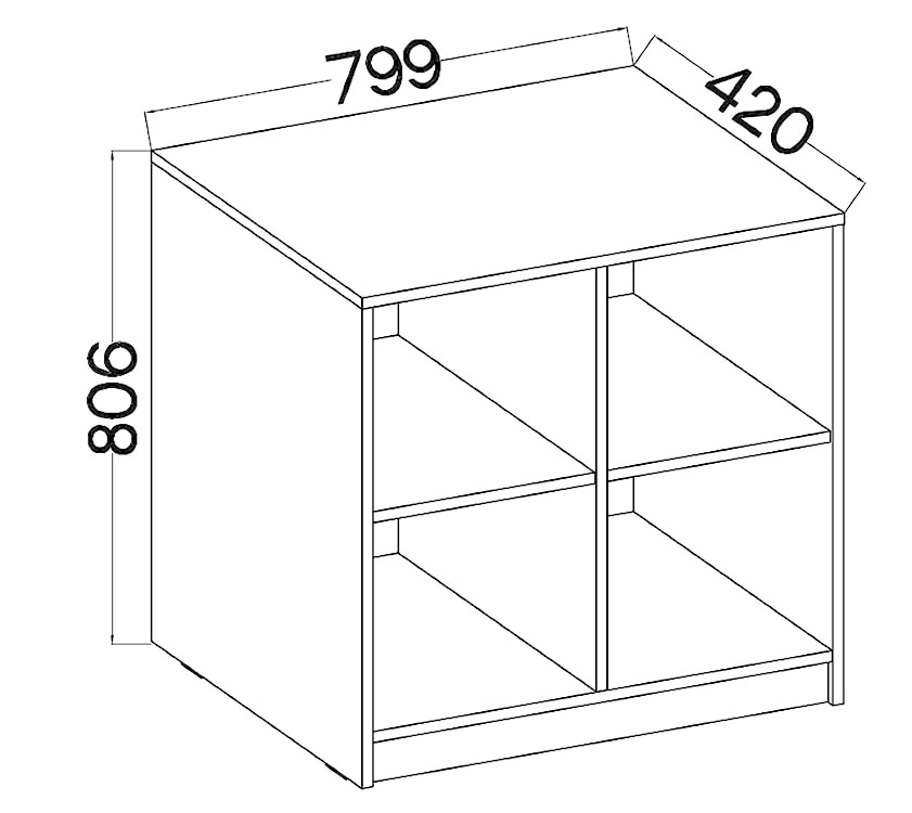 Regał Stundly z czterema wnękami 80 cm Dąb artisan  - zdjęcie 3