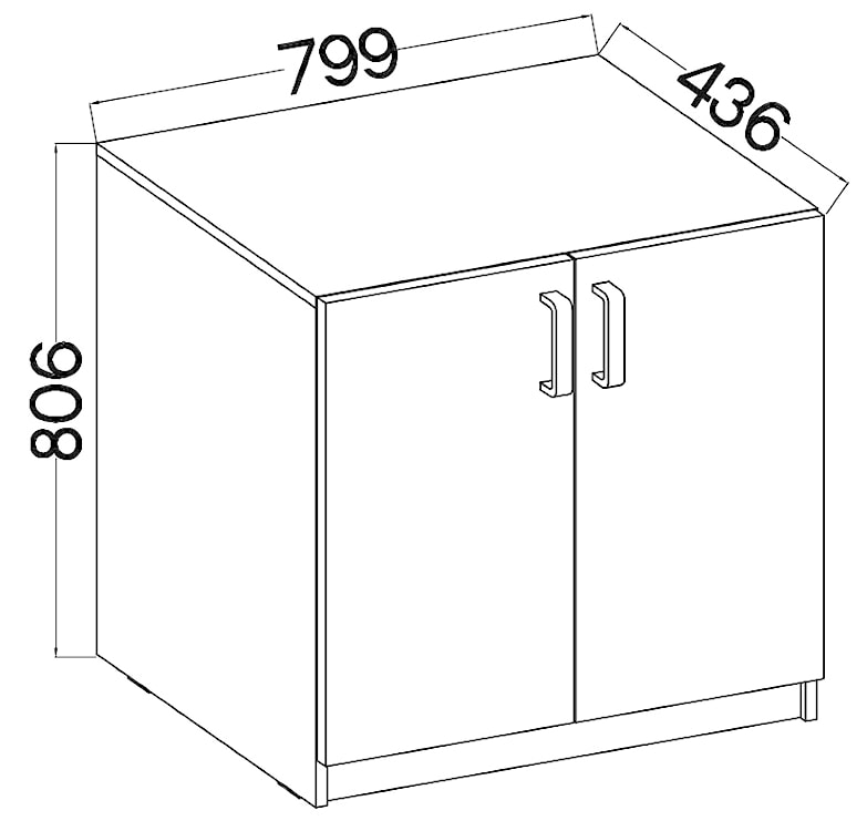 Komoda Stundly dwudrzwiowa 80 cm Szary  - zdjęcie 3