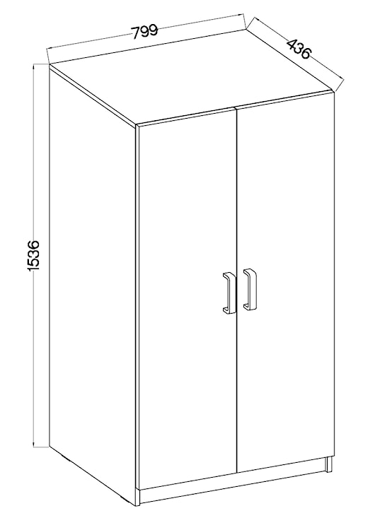 Szafa dwudrzwiowa Stundly z wieszakiem 80 cm Dąb artisan  - zdjęcie 3