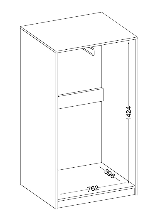 Szafa dwudrzwiowa Stundly z wieszakiem 80 cm Szary   - zdjęcie 4