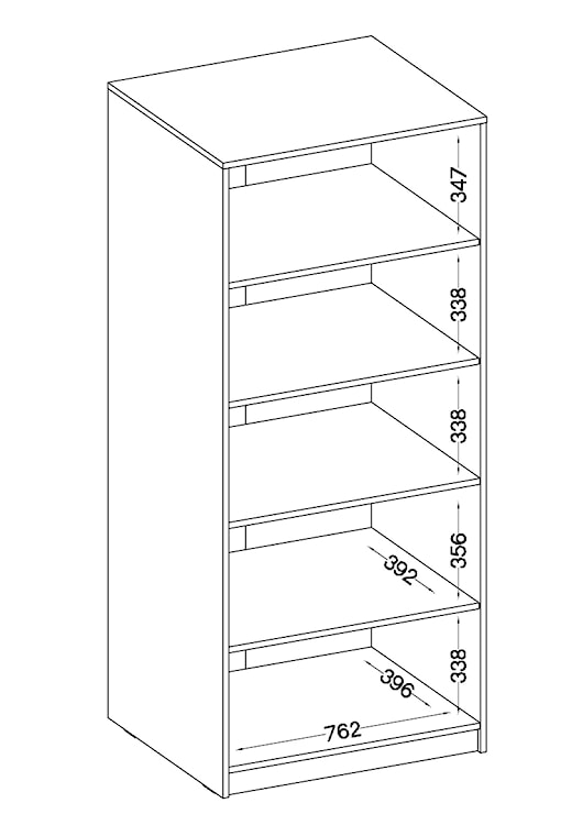 Szafa dwudrzwiowa Stundly z pięcioma półkami 80 cm Dąb artisan   - zdjęcie 4