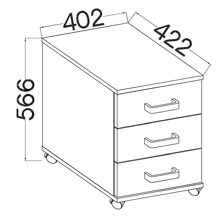 Kontenerek Stundly z trzema szufladami 40 cm Szary  - zdjęcie 4