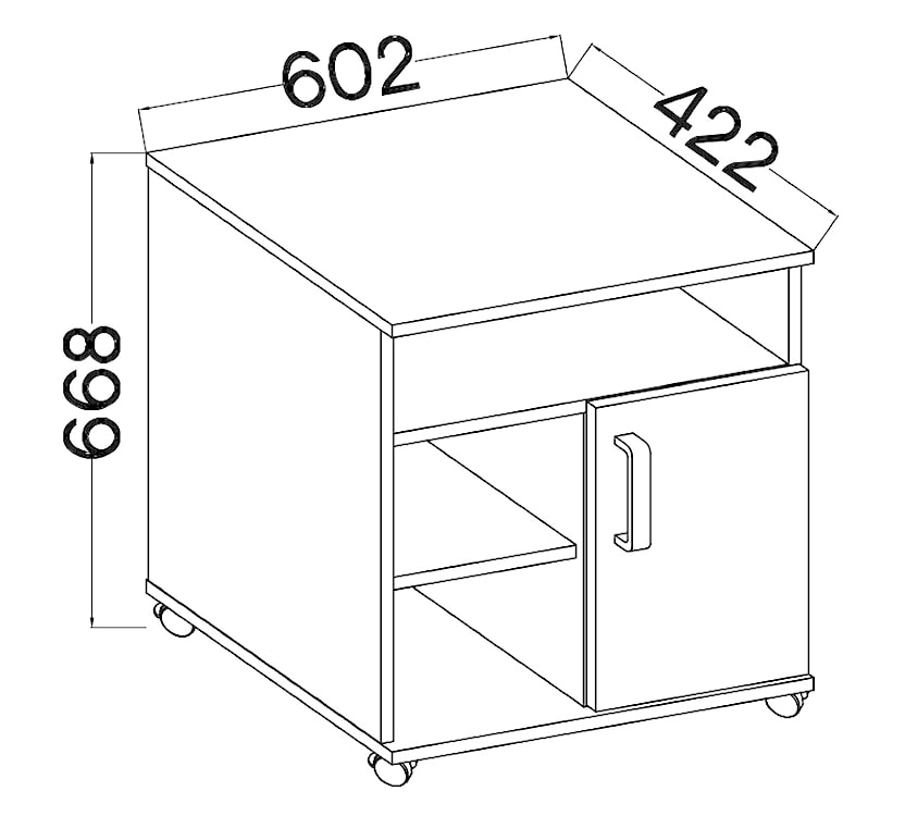 Kontenerek jednodrzwiowy Stundly z trzema wnękami 60 cm Dąb artisan  - zdjęcie 3