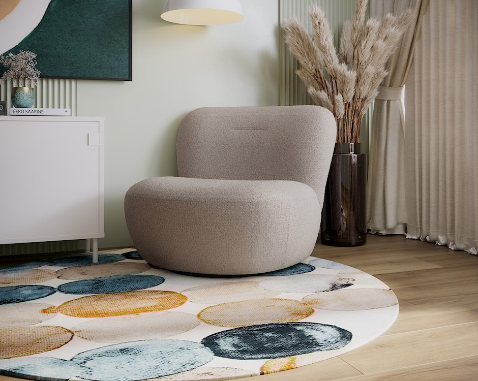 Fotel obrotowy Nicolino ciemnobeżowy boucle  - zdjęcie 2