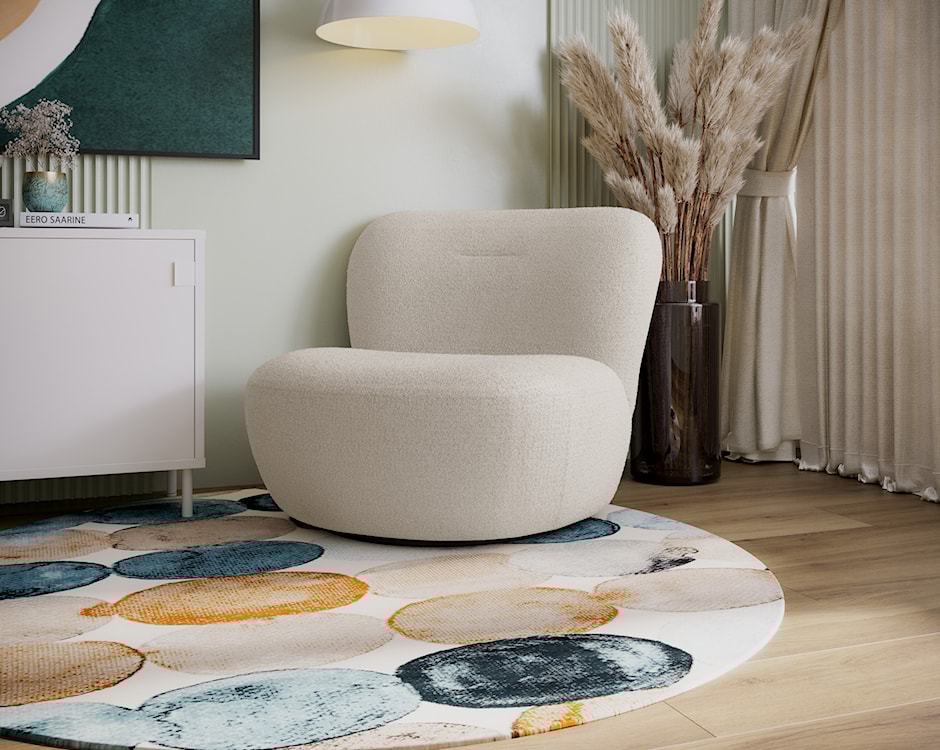 Fotel obrotowy Nicolino beżowy boucle  - zdjęcie 2