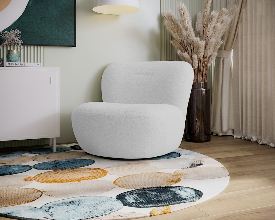 Fotel obrotowy Nicolino jasnoszary boucle  - zdjęcie 2