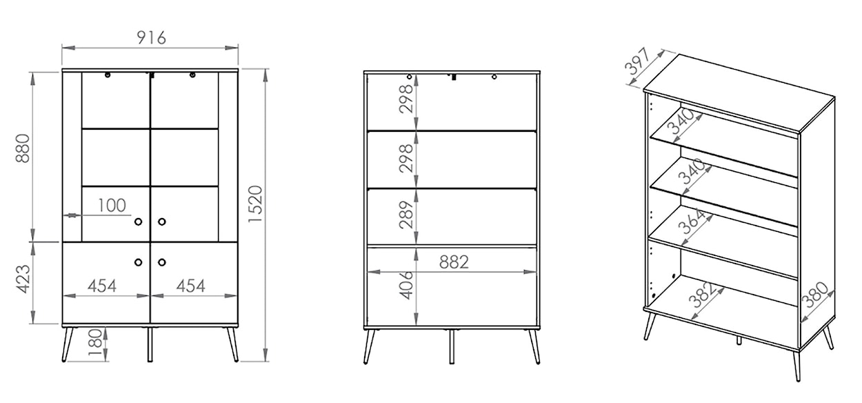 Witryna czterodrzwiowa Maturie z oświetleniem LED 92 cm Zielony   - zdjęcie 10