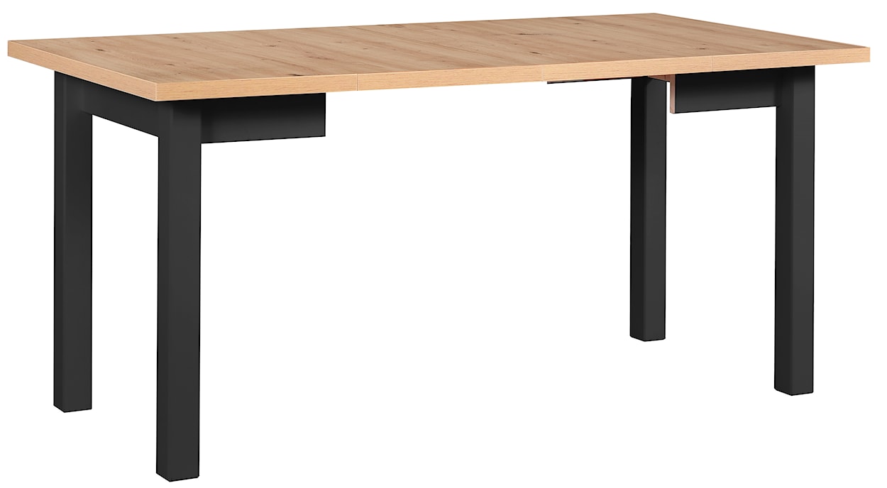 Stół drewniany do jadalni rozkładany Patred 80-160x80 cm czarny/dąb artisan  - zdjęcie 2