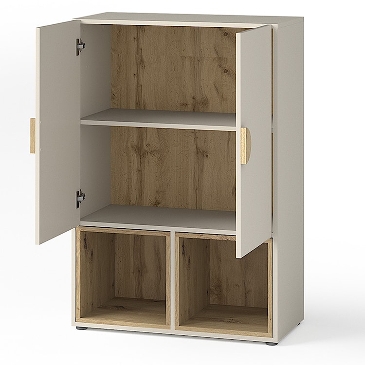 Komoda dwudrzwiowa Melmo 80 cm beżowa/dąb artisan  - zdjęcie 4