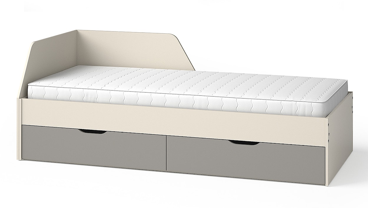 Łóżko Melmo 200x90 cm beżowe/antracyt