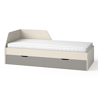 Łóżko Melmo 200x90 cm beżowe/antracyt z materacem
