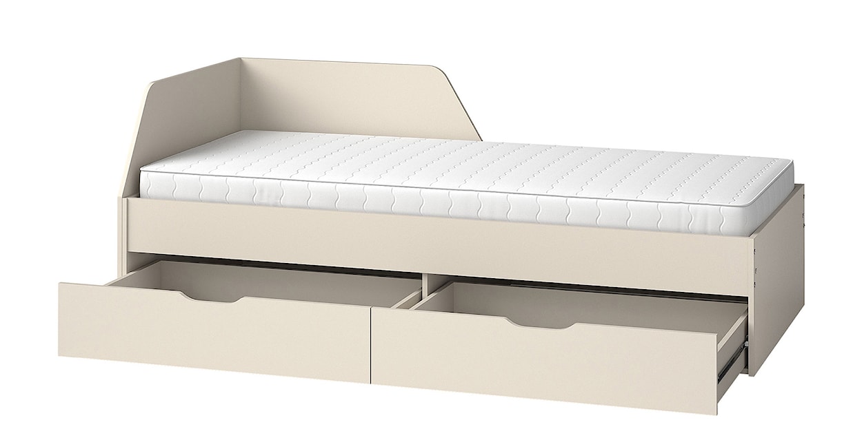 Łóżko Melmo 200x90 cm beżowe z materacem  - zdjęcie 4