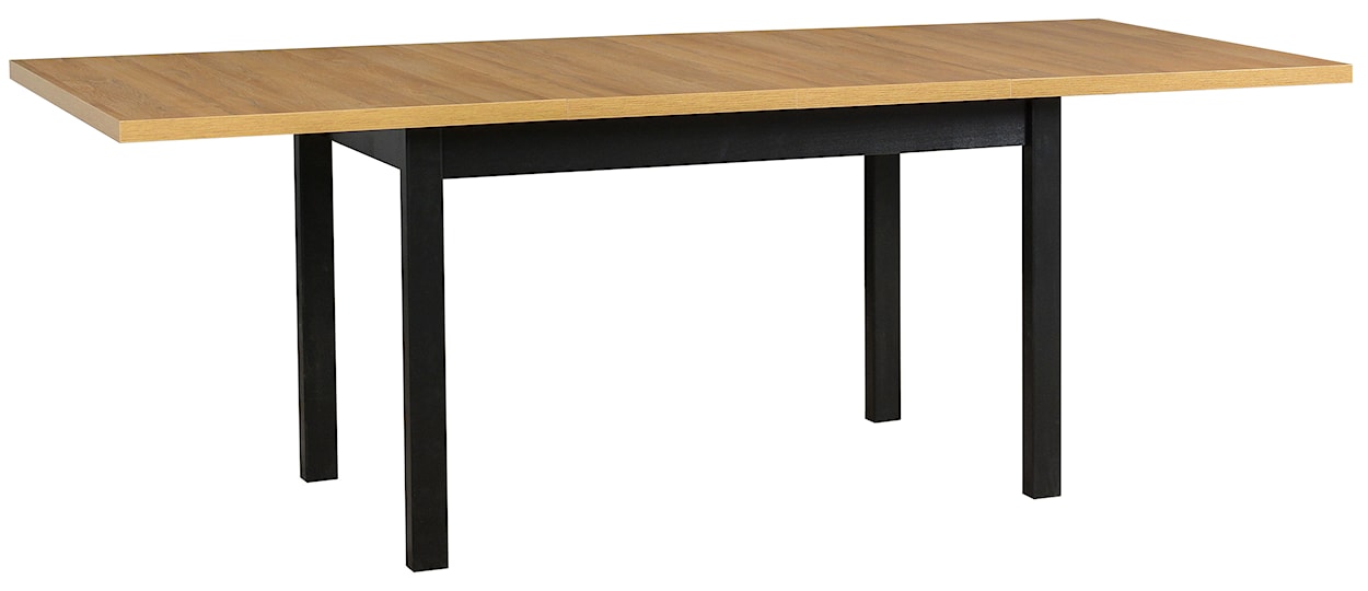 Stół drewniany do jadalni rozkładany Fronally 140-220x80 cm czarny/dąb grandson  - zdjęcie 3