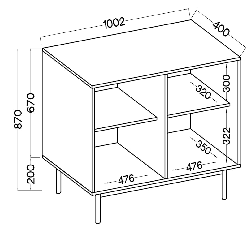 Komoda dwudrzwiowa Neksto 100 cm Dąb olejowany  - zdjęcie 7