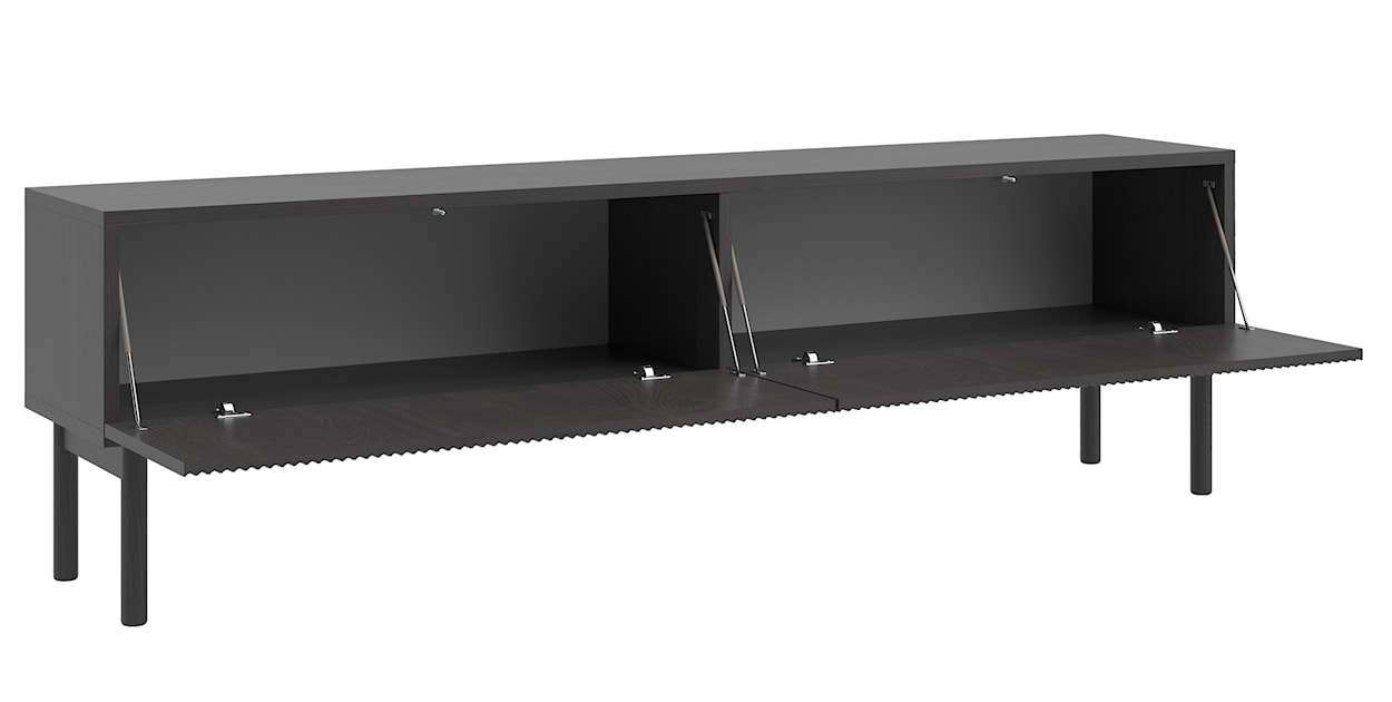 Szafka RTV Nolie 175 cm stojąca Jesion Portland Czarny  - zdjęcie 5