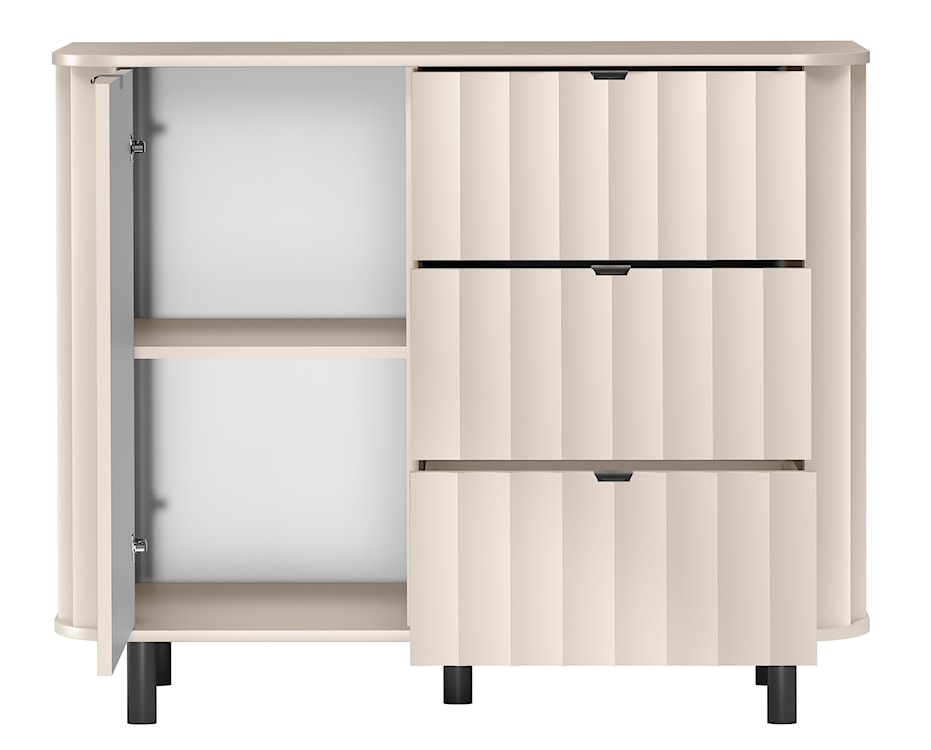 Komoda jednodrzwiowa Novado z trzema szufladami 111 cm kaszmir  - zdjęcie 2