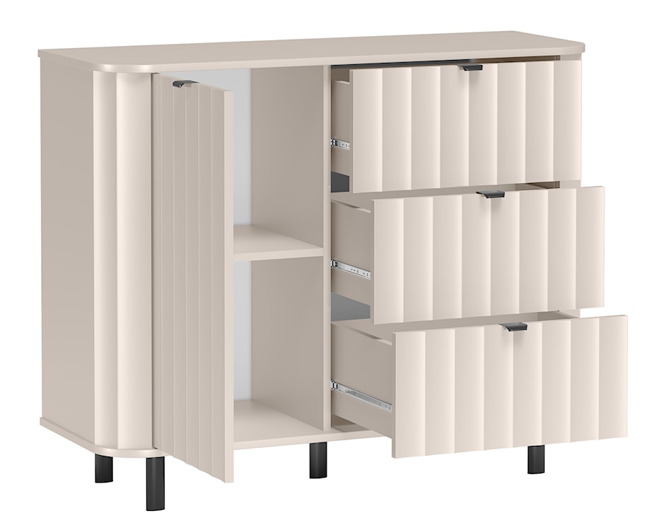 Komoda jednodrzwiowa Novado z trzema szufladami 111 cm kaszmir  - zdjęcie 5
